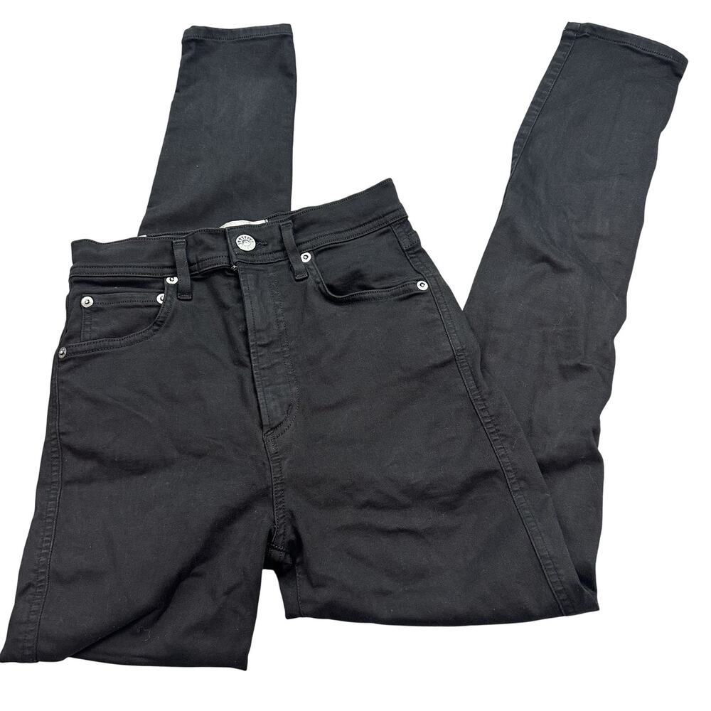 AGOLDE Jeans Womens 25 Black High Rise Straight Leg‎ Denim Made USA Classic